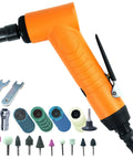 Pro Grade 110 Degree Air Die Grinder 18000 RPM Pneumatic Angle Tool with collets and accessories for detailing and polishing