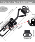 Four Pack Heavy Duty Toggle Latch Clamps 4003 Style Quick Release Hasp Locks 1320 Lbs Holding Capacity dimensions