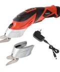 Cordless Electric Scissors With Dual Blades For Fabric, Leather, Carpet, Cardboard And More, Rechargeable 3.6V Li Ion Battery, charger