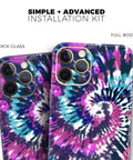 Full Body Skin Decal Wrap Kit For iPhone 11 Spiral Tie Dye V3 With Air Release Adhesive Bubble Free Application Ultra Smooth