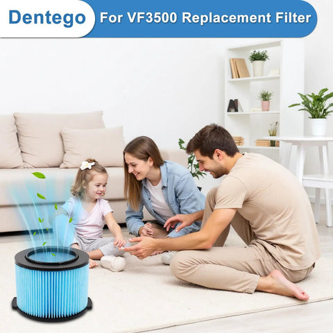 Family playing indoors near Replacement Filter Pack For Three To Four And A Half Gallon Shop Vacuums With Three Layer H11 Filtration