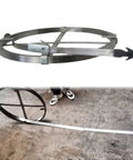 Heavy Duty Guts Busting Flex Drain Snake Auger 98 Foot Steel Sewer Line Cleaner displayed with sharp tip and curved design.