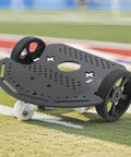 Black 2WD Smart Robot Car Chassis with silicone wheels and double motors for DIY learning projects on a grassy surface