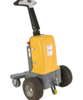 Heavy Duty Electric Powered Tugger With 3000 Lb Pull Capacity featuring ergonomic handle, dead man switch, and smooth-rolling wheels.