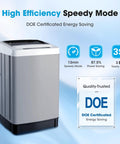 Fully Automatic Portable Washing Machine With 20 Pound Capacity And Ten Custom Wash Programs, Compact Apartment Laundry Station showcasing energy-saving features.