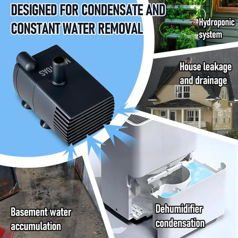 Automatic Sump Pump With Water Sensor For Condensate Removal From Dehumidifiers And Air Conditioners No Muss No Fuss 8 Ft Lift shown