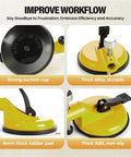 Professional Adjustable Height Setter Countertop Leveling Tool Kit with Sticky Suction Cups, showcasing durable suction cup and rubber pad.