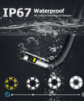Dual Lens Articulating Borescope With Two Way Endoscope Camera and Light shown underwater demonstrating waterproof feature