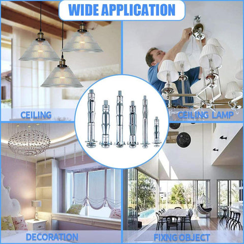 Heavy Duty Zinc Plated Steel Molly Bolt Wall Anchors Assortment Kit 80Pcs In 6 Sizes For Drywall Plaster And Tile applications