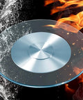 60cm Tempered Glass Lazy Susan Turntable For Dining Tables 360 Degree Rotating Serving Plate against fire and water elements.