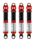 59mm Threaded Shock Absorber Oil Damper For 1 18 RC Crawler Compatible With Redcat Ascent 18 And HPI Venture 18 Dual Spring Rates 0.45mm And 0.5mm Beefed Up Performance Upgrade, shown in red aluminum with dual springs.