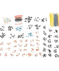 No Sweat Electronics Tinkerer Kit 1400 Piece Beginner Starter Pack with various resistors, capacitors, and diodes neatly arranged.