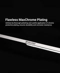 Flawless MaxChrome plating on 0 Degree Offset Extra Long Box End Wrench Set 6 Piece Metric 8 to 24 Mm for tight recessed bolts.