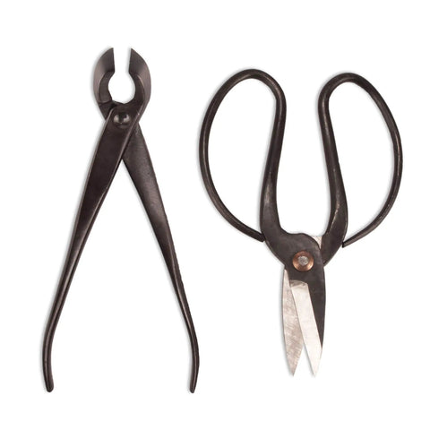Solid Bonsai Tools Essentials Set With 8 Inch Concave Cutter And 7 Inch Heavy Duty Shear For Precise Trimming, carbon steel