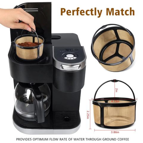 K Duo Compatible Reusable Coffee Filter for K Duo Essentials and K Duo Brewers Carafe Basket in coffee machine.