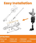 EZGO TXT MPT Golf Cart Steering Gear Box Assembly With Ball Joint And Latch For 2001 Up Electric And Gas Models Plug And Play Replacement 70964-G01 70602-G01