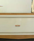 Drawer with 10 Pack Solid Wood Cabinet Door Handles Pulls With Single Hole Design Rustic Beech Wood And Brass Hardware Retro Wardrobe Drawer Pulls For Bedroom And Kitchen Cabinets.