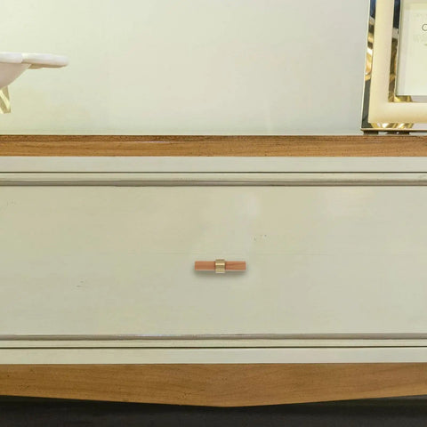 Drawer with 10 Pack Solid Wood Cabinet Door Handles Pulls With Single Hole Design Rustic Beech Wood And Brass Hardware Retro Wardrobe Drawer Pulls For Bedroom And Kitchen Cabinets.