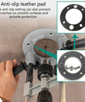 Versatile Drill Press Attachment For Vertical And Angled Boring With Rubberized Base Protection, highlighting anti-slip leather pad.