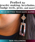 Crystal Clear UV Resin For Coating And Casting DIY Projects Jewelry And Keychains Do It Yourself Friendly Epoxy That Cures Hard With No Sticky Residue Ideal For Small Crafts used in a handmade earring.