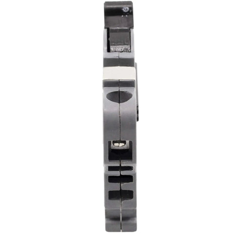 Heavy Duty One Pole 30 Amp Circuit Breaker For Federal Pacific Stab Lok Panels side view showcasing gray finish and thin design.