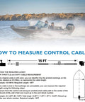 Gen2 2-Pack Boat Throttle And Shift Cables For Mercury MerCruiser Force Outboard Engines, 15 Ft Length, measurement guide