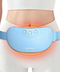 Cordless Portable Heating Pad For Period Cramps On The Go, Wearable Abdominal Belt With FIR Heat, shown on woman's abdomen