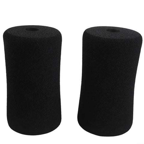 Gym Grade High-Density Foam Foot Pads For Weight Leg Extensions, black tube sponge covers, 7 inch roller pads, 2 pack