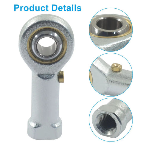 Two Pack 5/16 Inch Bore Rod End Bearing With 5/16-24 Right Hand Thread PHSB5 Self-Lubricating Ball Joint, Jam Nuts Included, Beefy Heavy Duty Linkage Upgrade For Machinery, Auto, And DIY Projects.