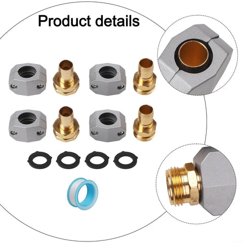 Heavy Duty Hose Repair End Fittings Connectors For 3/4 And 5/8 Inch Hoses, Quick Fix Aluminum And Zinc Alloy With Clamps, 4 Pack