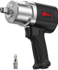 Heavy Duty 1/2 Inch Air Impact Wrench With 1500 Ft-Lbs Torque, 8000 RPM, 4.74 Lb Weight, 1/2 Drive, Twin Hammer Design