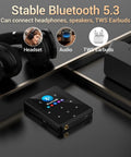 64GB Bluetooth 5.3 MP3 Player With Hi Fi Lossless Sound, Pocket Size For Running And Workouts on black surface