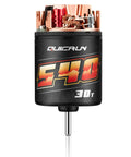 Quicrun Brushed 540 Motor QR 540 30T For RC Cars, zero cogging torque, high efficiency, shown with copper connectors
