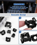 Heavy Duty Black Snap In Cage Nuts M4 Through M12 Carbon Steel Rack Mount Kit 84 Pieces shown in a reusable design layout.