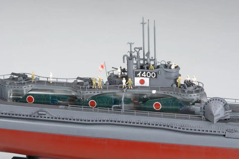 IJN Submarine I-400 1 To 350 Scale Model Kit With Photo-Etched Handrails And Display Stand Nameplate Four Metal Type 95 Torpedoes Premium Warship Detail Ready To Assemble For Serious Modders And Hobbyists showing deck and tower details
