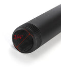 Close-up of 10 Pack Black Iron Pipe Nipples 3/4 Inch By 12 Inch Matte Finish Industrial Pipe Fittings for DIY furniture projects
