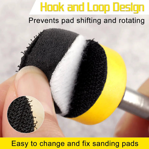 Close-up of the hook-and-loop design on the 5 Pc Heavy Duty Hook And Loop Sanding Disc Pad Kit For Rotary Tools.