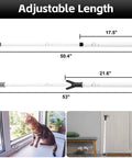 2 Pack White Adjustable Sliding Glass Door Security Bar No Tools Easy Install Jammer For Patio Front Doors Inside Bedrooms Hotels And Apartments Great For Apartments Hotels Rentals And Home Use showing adjustable length options