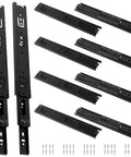 Heavy Duty 12 Inch Full Extension Drawer Slides Set Of 5 Pairs With Ball Bearing Black Telescoping Side Mount Cabinet Slides
