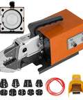 Tough Pneumatic Crimping Tool Air Powered Wire Terminal Crimping Machine with ten die sets for thick wires up to 16mm square.