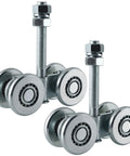 Box Rail Hanger Set 2 Pack With Double Wheel Rail Trolleys For Sliding Barn Doors Total Load Capacity 441 Lbs Zinc Coated Steel