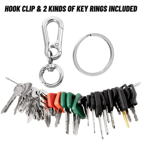 Beefy Heavy Equipment Key Set 39-Piece Master Ignition Key Kit with hook clip and key rings for Case Komatsu Kubota and more