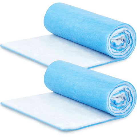 Two Rolls Of 120 Inch Air Vent Filters For HVAC And Home Use DIY Size Dustproof Floor Vent Media Pad In Blue And White 25 Inch Wide