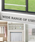 Adjustable Window Security Bar For Sliding Doors 15.7 To 27.5 Inches With Rubber Tips And 1.2 Inch Diameter White Tension Rod