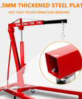 Heavy Duty Hydraulic Engine Hoist And Folding Cherry Picker With Six Swivel Wheels, Straight Up 4400 Lb Portable Crane showing 2.5mm thick steel plate