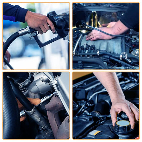 Hands working on engines and fuel lines, focusing on rugged NBR fuel line hose half inch ID push on for small engines gas.