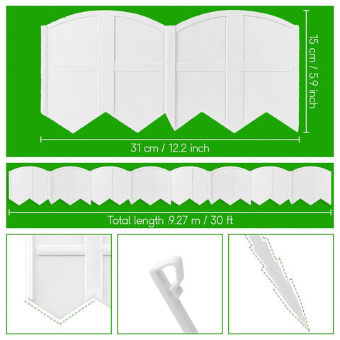 White 30 Foot Landscape Edging Kit With 30 Stakes For Lawn And Flower Bed Borders No Fuss Easy DIY Border System