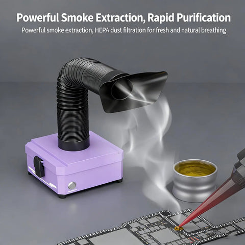 Game Changing Desktop Soldering Smoke Absorber With Heavy Duty Carbon Filter And High Suction Fume Extractor for clean workspace purification.