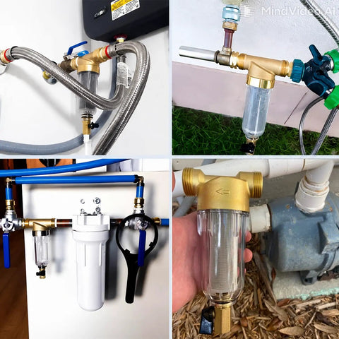 50 Micron Spin Down Sediment Filter For Whole House And Well Water Reusable Washing Machine Water Filter BPA Free Pre Filter Keeps Pipes And Appliances Clear And Running Smooth in various installations