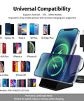 Universal compatibility USB charger for wireless charging shown with compatible phone models, Stealthy Hidden Spy Cameras With Wireless Charger 1080P HD Mini Nanny Cam For Home Office Surveillance Compact Hidden Camera With Motion Detection Easy Setup Real Time Monitoring USB Charger Compatible